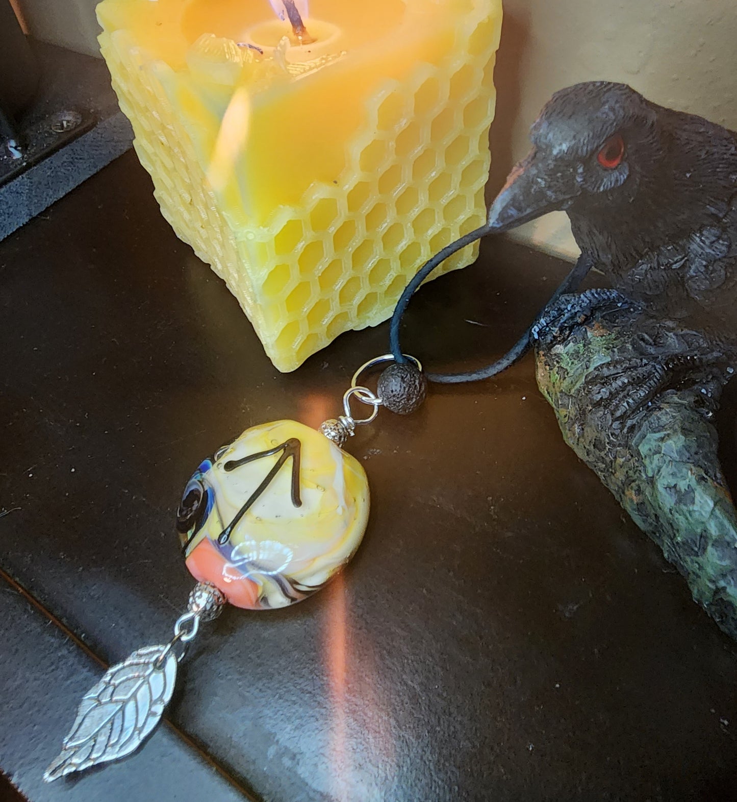 Lampwork Teiwaz necklace
